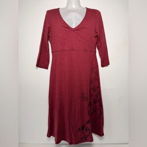 Horny Toad Red Maroon Dress Women size M Stretch Outdoor Organic Cotton Material